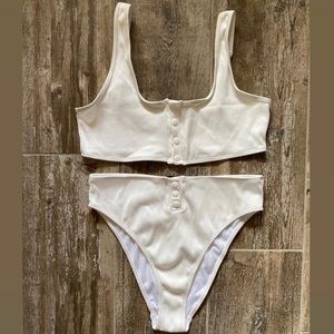 Nasty Gal High-waist ribbed bikini set